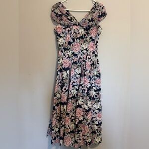 Laura Ashley Women's Vintage Floral Dress Size 12 Cottage Core 80s Praire Long